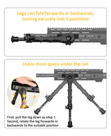 CVLIFE 7.5-9 Inches shoulder-mount Bipod Compatible with m-rail Bipod, view 5