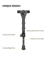 CVLIFE 7.5-9 Inches shoulder-mount Bipod for M-Rail with 2 Point Sling, view 3