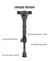 CVLIFE 7.5-9 Inches shoulder-mount Bipod for M-Rail with Two Point shoulder-mount Sling, view 4