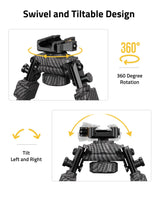 CVLIFE 7.8-10.6 Inches 30% Carbon Fiber shoulder-mount Bipod Picatinny Mount, view 4