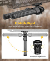 CVLIFE 7.8-10.6 Inches 30% Carbon Fiber shoulder-mount Bipod Picatinny Mount, view 5