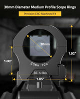 CVLIFE 7075 Aluminum 30mm Scope Rings Compatible with Picatinny and More, view 5