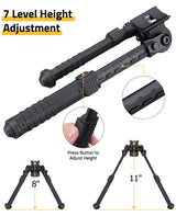 CVLIFE 8"-11" shoulder-mount Bipod for Sling Swivel Stud, view 4