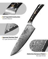 CVLIFE 8 Damascus Steel Knife with High Carbon 10Cr15Mov Core, view 4