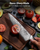 CVLIFE 8 Damascus Steel Knife with High Carbon 10Cr15Mov Core, view 6