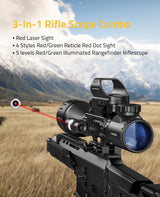 CVLIFE AO Hunting Rifle Scope Dual Illuminated Rangefinder Optics, view 3