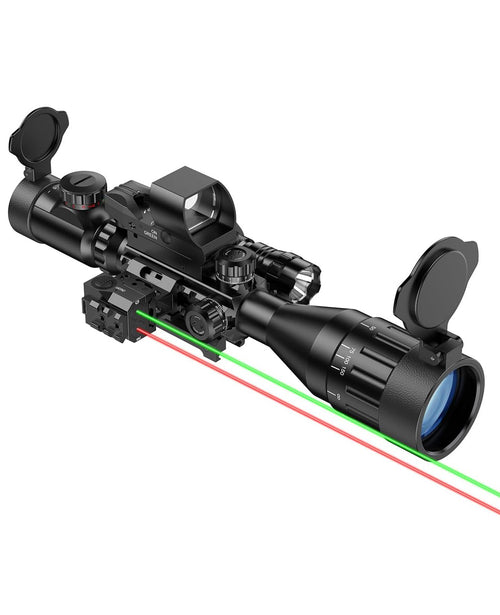 CVLIFE AO Scope Combo with Green/Red Dual Laser Sight