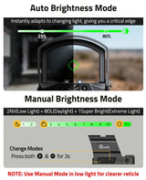 CVLIFE BearMight Auto-Brightness Red/Green Dot Sight for RMS RMSc, view 3
