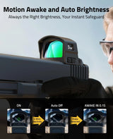 CVLIFE BearMight Auto-Brightness Red/Green Dot Sight for RMS RMSc, view 4
