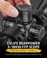 CVLIFE BearPower 3-18x50 FFP Rifle Scope, view 3