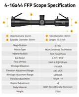 CVLIFE BearPower 4-16x44 FFP Scope, view 3