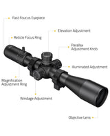 CVLIFE BearPower 6-24x50 FFP Scope with MOA Illuminated Reticle, view 4