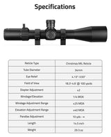 CVLIFE BearPower 6-24x50 FFP Scope with MIL Illuminated Reticle, view 2