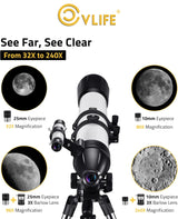 CVLIFE BearPower 90mm Aperture 800mm Professional High Powered Telescope for Adults, view 2