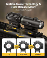 CVLIFE BearPower Solar Multi Reticle Red Dot and 5X Magnifier Combo, view 6