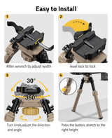 CVLIFE 7.5-10.6 Inches Quick Release shoulder-mount Bipod, view 6