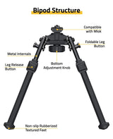 CVLIFE Bipod Compatible with m-rail Bipods, view 4