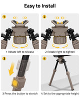 CVLIFE 7.5-10.6 Inches shoulder-mount Bipod for Hunting, view 6