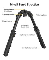 CVLIFE 7.5-10 inches shoulder-mount Bipod Quick Release compatible with M-Rail, view 3