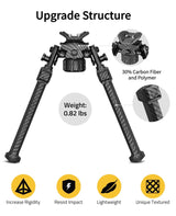 CVLIFE 7.5-10.6 Inches shoulder-mount Bipods Sling Stud Mount 30% Carbon Fiber, view 2