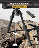 CVLIFE 7.5-10.6 Inches shoulder-mount Bipods Sling Stud Mount 30% Carbon Fiber, view 6
