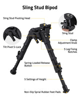 CVLIFE 7.5-9 Inches Tiltable Swivel shoulder-mount Bipod, view 4