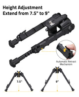 CVLIFE 7.5-9 Inches Tiltable Swivel shoulder-mount Bipod, view 6