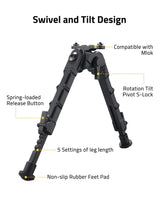 CVLIFE Bipods shoulder-mount Bipod Compatible with m-rail Bipod, view 2