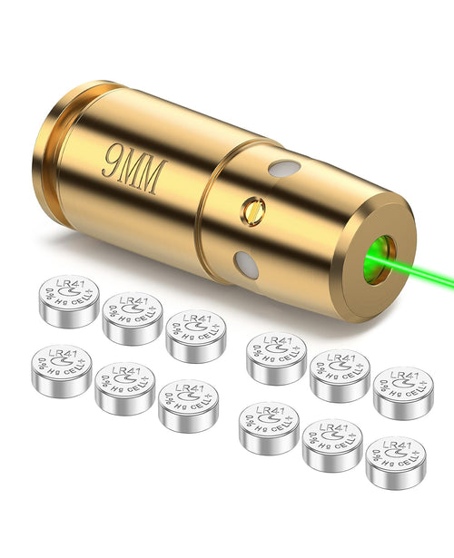 CVLIFE Bore Sight 9mm Green Laser Boresighter with 12 Batteries