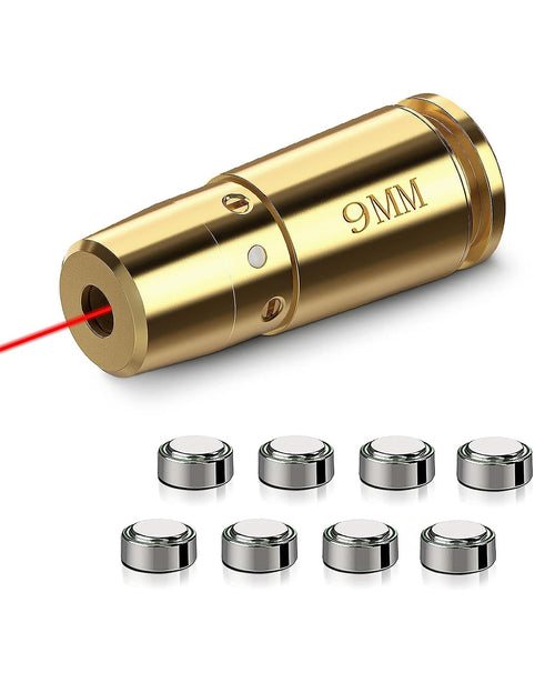 CVLIFE Bore Sight 9mm Red Laser with 4 Sets of Batteries