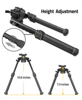 CVLIFE 7.5-10.6 Inches Carbon Fiber Bipod for shoulder-mount, view 4
