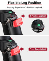 CVLIFE Carbon Fiber Lightweight Tripod hunting Rest, view 4