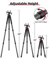 CVLIFE Carbon Fiber Lightweight Tripod hunting Rest, view 6