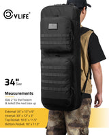 CVLIFE 34"×13" Soft Rifle Case Gun Backpack Covert Bug Out Truck Bag, view 6