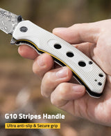 CVLIFE Damascus Pocket Folding Knife 3.26 Inches Sharp Blade, view 5