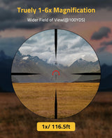 CVLIFE EagleBlaze 1-6X24 Scope with 30mm Cantilever Mount, view 4