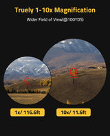 CVLIFE EagleFeather 1-10x24 LPVO Rifle Scope with 30mm Mount, view 3