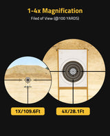 CVLIFE EagleFeather 1-4x24 LPVO CQB Rifle Scope with Mount, view 3