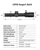 CVLIFE EagleFeather 1-8x24 LPVO Rifle Scope, view 6