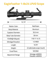 CVLIFE EagleFeather 1-8x24 LPVO Rifle Scope, view 3