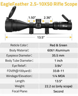 CVLIFE EagleFeather 2.5-10X50 AO Rifle Scope, view 2