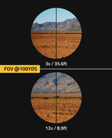 CVLIFE EagleFeather 3-12x44 AO Rifle Scope with Locking Turret, view 3