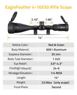 CVLIFE EagleFeather 4-16X50 AO Rifle Scope, view 6