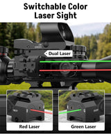 CVLIFE EagleFeather 4-16x50 AO Scope Combo with Dual Laser Sight, view 4