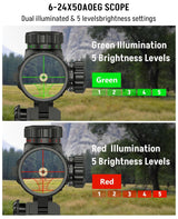 CVLIFE EagleFeather 6-24x50 AO Rifle Scope Combo, view 5