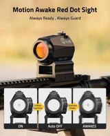 CVLIFE EagleFeather Multiple Reticle 2 MOA Dot & 65 MOA Circle Red Dot, view 3