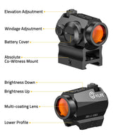 CVLIFE EagleFeather Multiple Reticle 2 MOA Dot & 65 MOA Circle Red Dot, view 6
