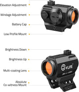 CVLIFE EagleFeather Multiple Reticle Red Dot Sight, view 6