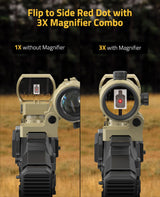CVLIFE EagleFeather Multiple Reticle Red Dot and Magnifier Combo, view 4