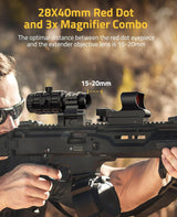 CVLIFE EagleFeather S02 Multiple Reticle Red Dot and Magnifier Combo, view 2